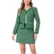thumbnail image 1 of Conjunto de traje para mujer INSPIRE CHIC de 2 piezas, chaqueta corta de tweed a cuadros y falda, talla XL, verde, 1 of 6