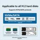 thumbnail image 2 of Carcasa para SSD M.2 NVMe con Pantalla, USB 3.2 Gen 2, 20 Gbps, NVMe, PCI-e, NGFF, Caja para Discos Duros A, 2 of 10