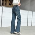 thumbnail image 2 of Shadoumai Girls Jeans Wide Straight Leg Elastic Waist Baggy Denim Pants Cute Trousers Casual Trendy Streetwear Preppy Clohtes, 2 of 7