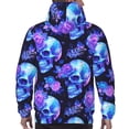 thumbnail image 7 of Fotbe Men's Hoodie with cool crystal Skull flower Pattern - Kangaroo Pocket Pullover Hooded Sweatshirt, Perfect for Daily Wear, Travel, and Home-4X-Large, 7 of 7