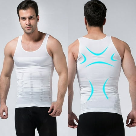 Men Sleeveless Slimming Compression Shirt Vest Tank Under Base Layer Body (Best Slimming Tank Top)