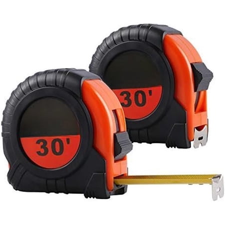 Tape Measure 30-Foot, 2 Pack Bulk Easy Read Measuring Tape Retractable Metric/Fractional, Measurement Tapes 29.5FT/9M by 1-Inch