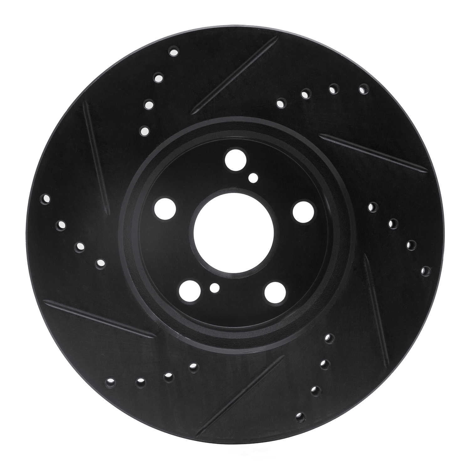 Dynamic Friction Company 633-76081R DFC Brake Rotor - Drilled And Slotted - Black