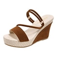 thumbnail image 1 of DAFEI Thick Soled Toe Wedge Slip Height Increasing Sandals with Cut Out Design Comfortable Women's Sandals, 1 of 8
