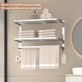 thumbnail image 4 of 3-Tier Towel Racks for Bathroom with Towel Bars Multilayer Hotel Towel Shelf Stainless Steel Wall-Mounted Brushed Finish Holder with Towel Shelves 23 Inches, 4 of 12