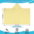 thumbnail image 2 of Yellow and White Checkerboard Pattern Hooded Bath Towel，60"x35" for Ages 3 To 12 Kids, Quick Dry Lightweight Soft Microfiber Hood Beach Towel Cover Up for Kids, 2 of 7