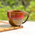 thumbnail image 3 of Studio Pottery Ceramic Soup Cups With Handle Set Of 4 - 350ml, Ombre Red | Maggi Bowls | Cereal Bowls, 3 of 5