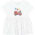 thumbnail image 3 of Inktastic Valentine's Day Fire Truck with Hearts Girls Baby Dress, 3 of 5
