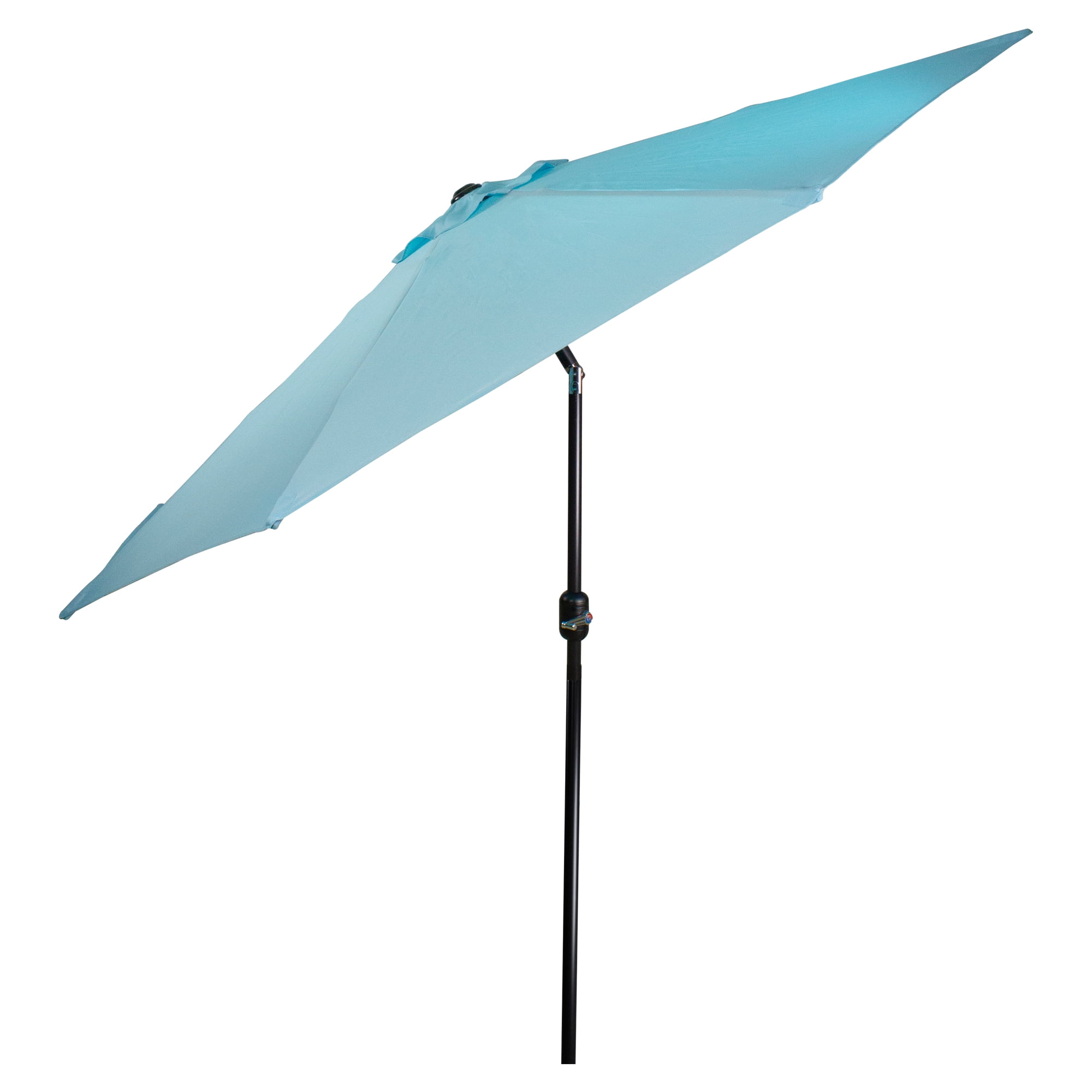 Northlight 9' Outdoor Patio Market Umbrella with Hand Crank and Tilt - Turquoise Blue