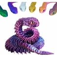 thumbnail image 1 of 3D Printed Snake and Animal Toys - Movable Joint Snake Pet, Adult Fidget Toys for Home Office Decor (11.8 Purple), 1 of 6