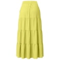 thumbnail image 4 of GUACER Women's High Waisted Tiered Maxi Skirt with Pockets Boho A-Line Flowy Long Skirt Lightweight Summer Swing Skirts, 4 of 8