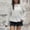 68#White, variant on Ftwytp Womens Round Neck Hollow Out Casual Top Sweater Knitted Long Sleeved Bottoming Shirt Comfortable Soft Pullover Solid Color Loose Jumpers