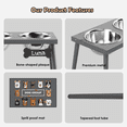 thumbnail image 4 of SHAINFUN Raised Dog Bowl Stand, 10" Tall  Stronger Dog Feeder with 16*24 in Mat and 2 58oz Bowls, 4 of 7