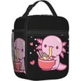 thumbnail image 3 of Insulated Lunch Box for Axolotl Lunch Bag for Work,Picnic,,Travel,Hiking, Beach or Fishing Polyester Axolotl Eat Ramen Theme Lunch Box, 3 of 8