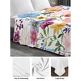 thumbnail image 6 of Colorful Floral Spring Full Size Flat Sheet, Wrinkleproof & Fadeproof Cooling Flat Bed Sheet Only, Country Watercolor Botanical Breathable Soft Bedding Top Sheets 81 x 96 Inches, 6 of 8