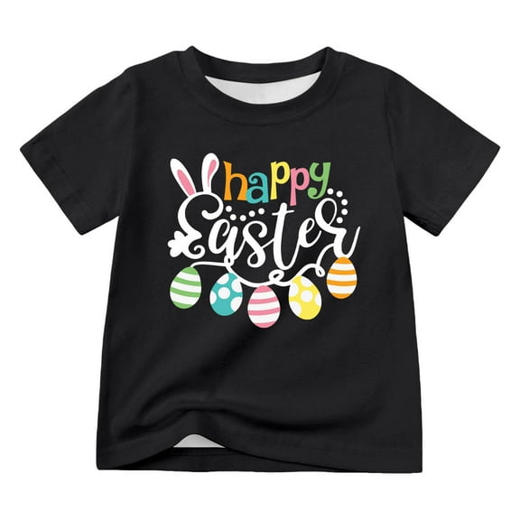 Tiijoy Girls Easter Tshirt Cute Short Sleeve Crew Neck T-Shirt Summer Tee, Sizes 2-12