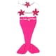 thumbnail image 1 of EeaseMX juego de accesorios de fotografía de sirena para recién nacidos, disfraz de bebé, suéter de ganchillo tejido, trajes de cosplay (rosa), 1 of 7