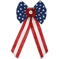 thumbnail image 2 of Americana Patriotic Burlap Bow American Flag Bow 4th of July 14in x28 in, 2 of 2