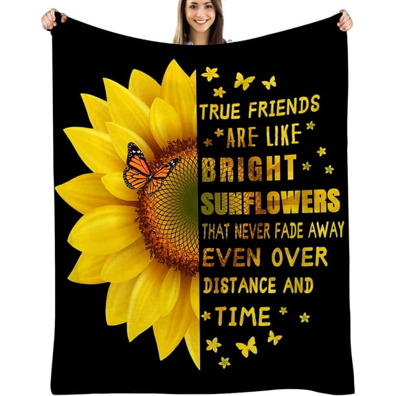 Sunflower Gifts for Women Sunflower Blanket for Women Friend Butterfly Blanket Inspirational Friendship Gift for Women 50 * 60in…
