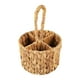 thumbnail image 1 of Cesta de almacenamiento de cubiertos de mimbre, soporte para utensilios dividido, tejido para mostrador, soporte para cubiertos de agua para cucharas, 1 of 9