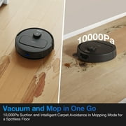 مكنسة كهربائية وممسحة روبوتية ECOVACS DEEBOT N20e Plus، محطة تفريغ ذاتية بدون أكياس، شفط 10000 باسكال، فرشاة ZeroTangle، وقت تشغيل 300 دقيقة