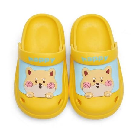 

Boys Garden Clogs Girls Cute Animal Cartoon Home Slippers Lightweight Slip On Sandals Shower Slides Non-Slip Beach Pool Yard Clog Shoes Sport Sandal for Baby Boys Girls Toddler/Little Kid Yellow 19