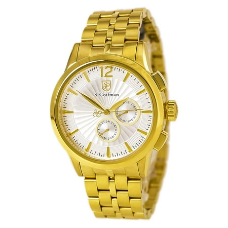 S. Coifman SC0271 Men's Metallic Silver Dial Yellow Gold Steel Bracelet Watch