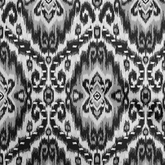 oneOone Polyester Spandex Black Fabric Asian Ikat Dress Material Fabric Print Fabric By The Yard 56 Inch Wide