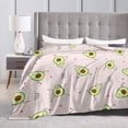 thumbnail image 4 of Kll Fleece Blanket Plush Throw Blanket Avocado Doing Sport Yoga,Soft Fuzzy Cozy Flannel Blanket For Couch Sofa Bed.(60"X50"), 4 of 9