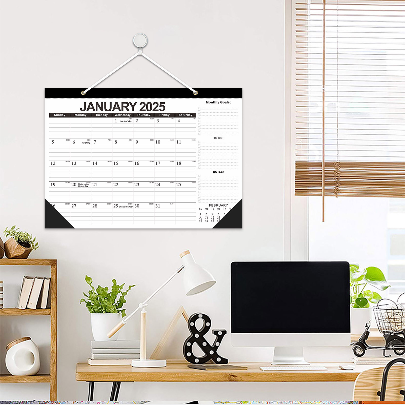 JTNeq English Calendar 2025 18Month Countdown Desk Calendar