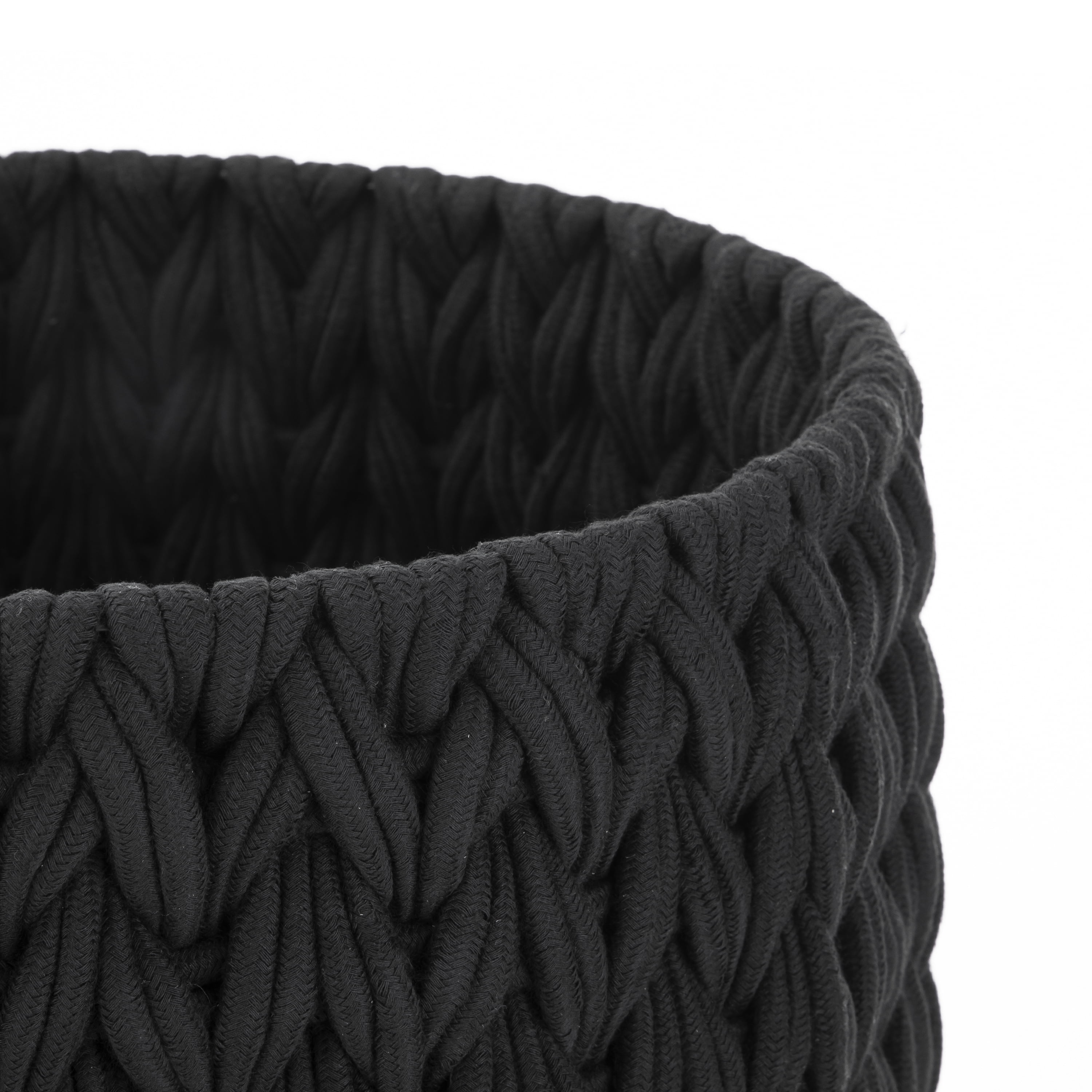 Better Homes & Gardens Closed Weave Polyester Black Decorative Storage Basket
