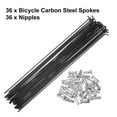 thumbnail image 4 of 36 Pcs Bicycle Carbon Steel Spokes 14G Bike Spoke 248mm Length with Nipples for Most Bicycle Black, 4 of 6