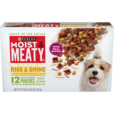 Moist & Meaty Rise & Shine Awaken Bacon & Egg Flavor Wet Dog Food 12 ct Box, 72 (Best Bison Dog Food)