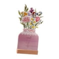 thumbnail image 4 of Tachiuwa Bloomy Flowers Desk Calendar 2025 Stand up Calendar Table Ornament with Wooden Base for New Year,Housewarming,Fireplace,Party Pink 22.6x12x2cm, 4 of 9