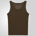 thumbnail image 5 of Telankuip See Through Sleeveless Knit Tank Tops for Men Casual Lightweight Breathable Workout Outdoor T Shirts Soft Comfy Solid Color Gym Muscle Tee 0-Brown M, 5 of 8
