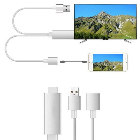 For iphone XR HDMI Cables Adapter, Lighting/Type-C/Micro USB to HDMI Cable Digital Audio Mirror Mobile Phone Screen to TV Projector Monitor 1080P HDTV Adapter for iOS and Android Devices,