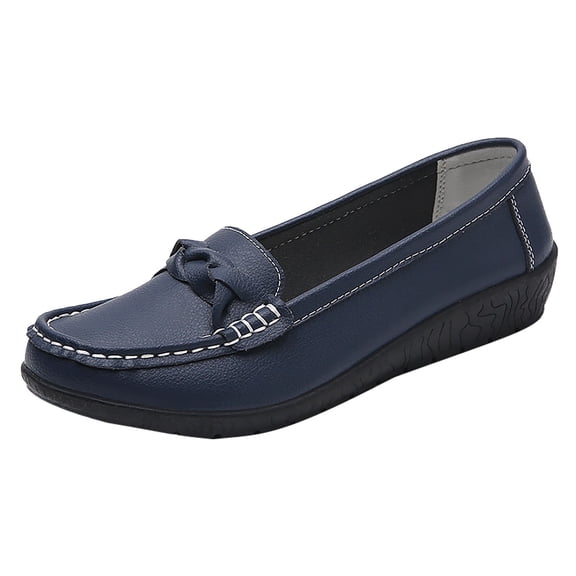 AUDeals Women’s Nurse Shoes Slip On Walking Sneakers Soft Orthopedic Breathable Woven Arch Support Casual Shoes (Dark Blue, 10)