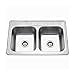 thumbnail image 3 of Houzer 3322-9BS4-1 Glowtone Double Bowl Drop-In Stainless Steel Sink, 33-by-22-by-9-Inch, 3 of 4