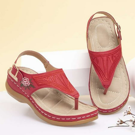 

Espadrille Wedge Sandals for Women Summer Thick Sole Heeled Slip Shoes High Platform Slides