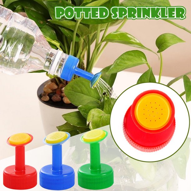 Fiudx Aspersor de Riego con Botella, Ajuste Cómodo, Riego Direccional Delicado, Riego Eficiente Del Jardín, Perfecto para Rosas, Compatible con Varios Tamaños, Juego de 4/5 Piezas, Material Plástico,