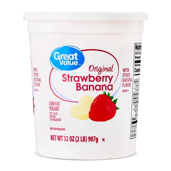 Great Value Original Strawberry Banana Low-fat Yogurt, 32 oz