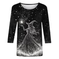 thumbnail image 6 of JTZGDY Plus Size Halloween Tops for Women Lightweight Casual Fall 3/4 Length Sleeve Cute Ghost Pumpkin Pattern Printed Crew Neck Basic Tunic Blouse Loose Fit Trendy Holiday Graphic Tees Shirt, 6 of 6
