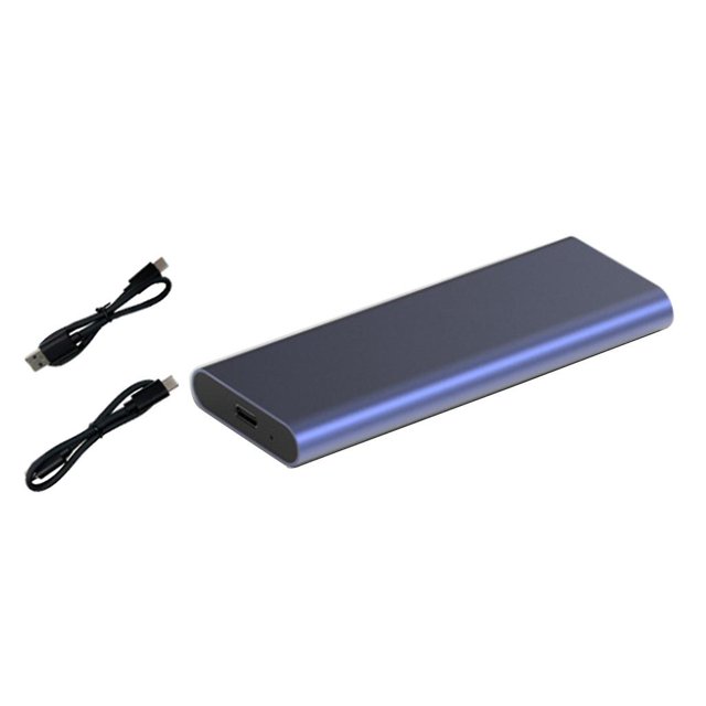 Carcasa de disco duro externo de aluminio tipo C USB3.1 de 10 Gbps para disco duro SSD M.2 NVMe, color azul