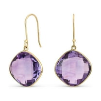 Bling Jewelry Womens Classic 10K Gold Briolette Gemstone Dangle Gemstone Earrings with Amethyst