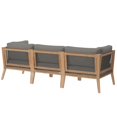 thumbnail image 3 of Lounge Sofa, Grey Gray Natural, Teak Wood, Outdoor Patio Balcony Cafe Bistro Garden Hospitality Restaurant, Modern Contemporary HB34448, 3 of 11