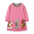 thumbnail image 1 of Godderr 2-7Y Toddle Girls Princess Dress Kids Long Sleeve Fall Cartoon Embroidery Crewneck, Knitted Cotton Dress, 1 of 5