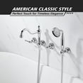 thumbnail image 3 of SUMERAIN Vintage Wall Mounted Bathtub Faucet with Hand Shower, High Flow Tub Filler with Rough-in Valve, Chrome, 3 of 12