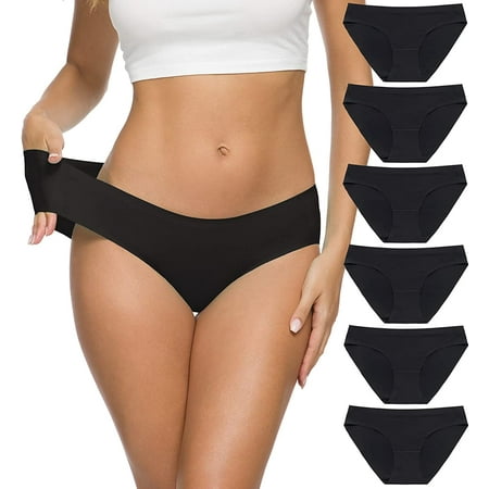 

Women’s Seamless Hipster Underwear No Show Panties Soft Stretch Bikini Underwears Multi-Pack