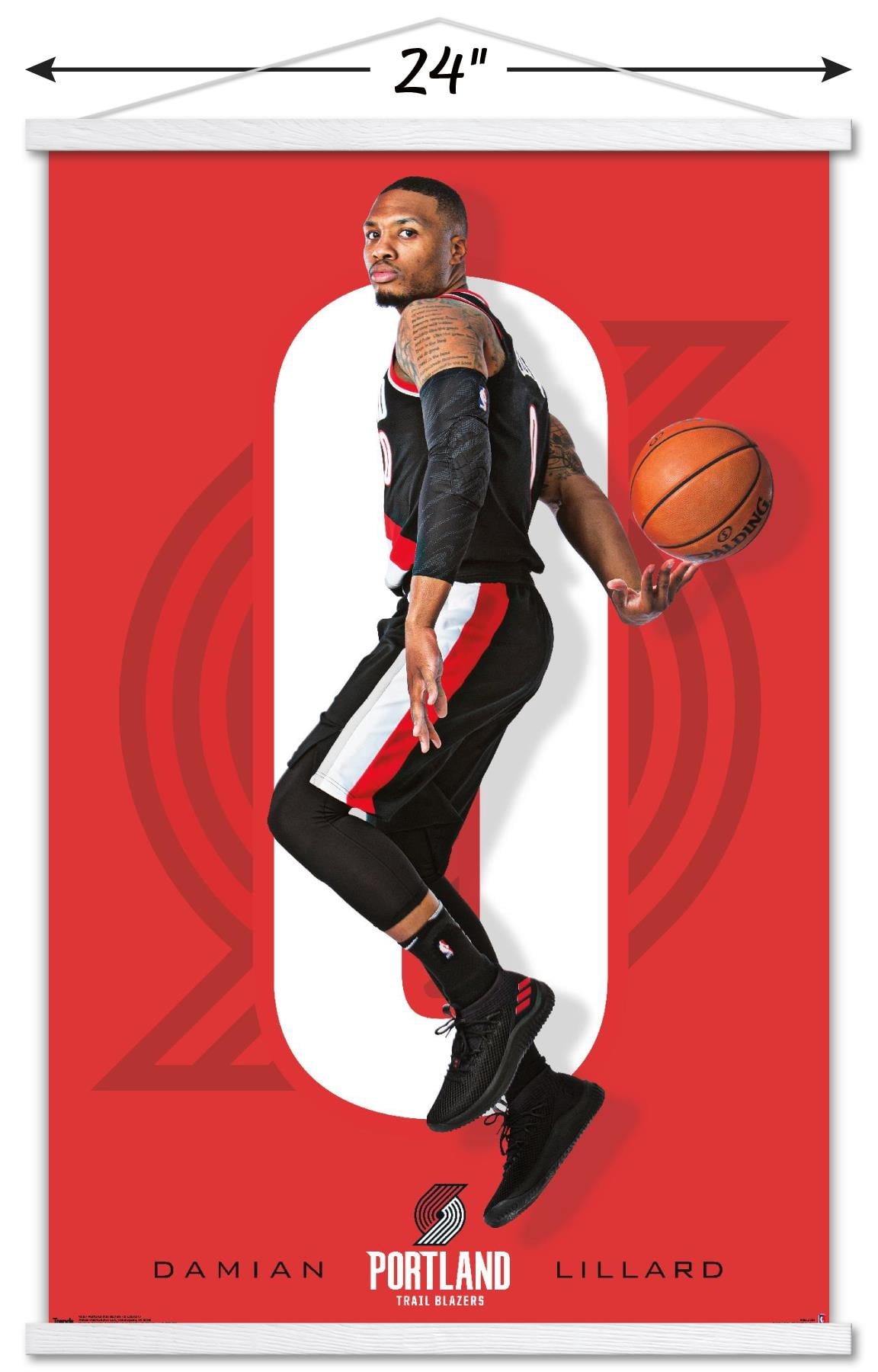 NBA Portland Trail Blazers - Damian Lillard 18 Wall Poster with Magnetic Frame, 22.375" x 34"
