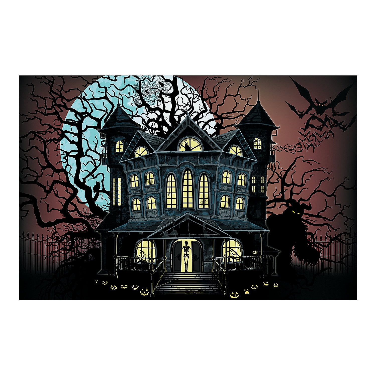 Haunted House Backdrop Banner - Party Decor - 3 Pieces - Walmart.com